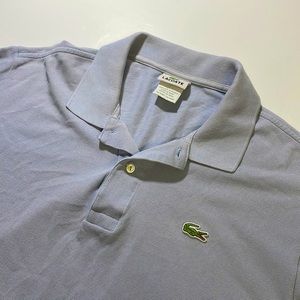 Lacoste mens 6 XL light blue mesh cotton pique tennis polo shirt EUC